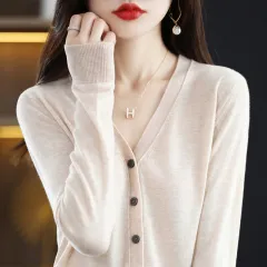 Women's Fashion Casual Loose Sweater - Beige - View 1