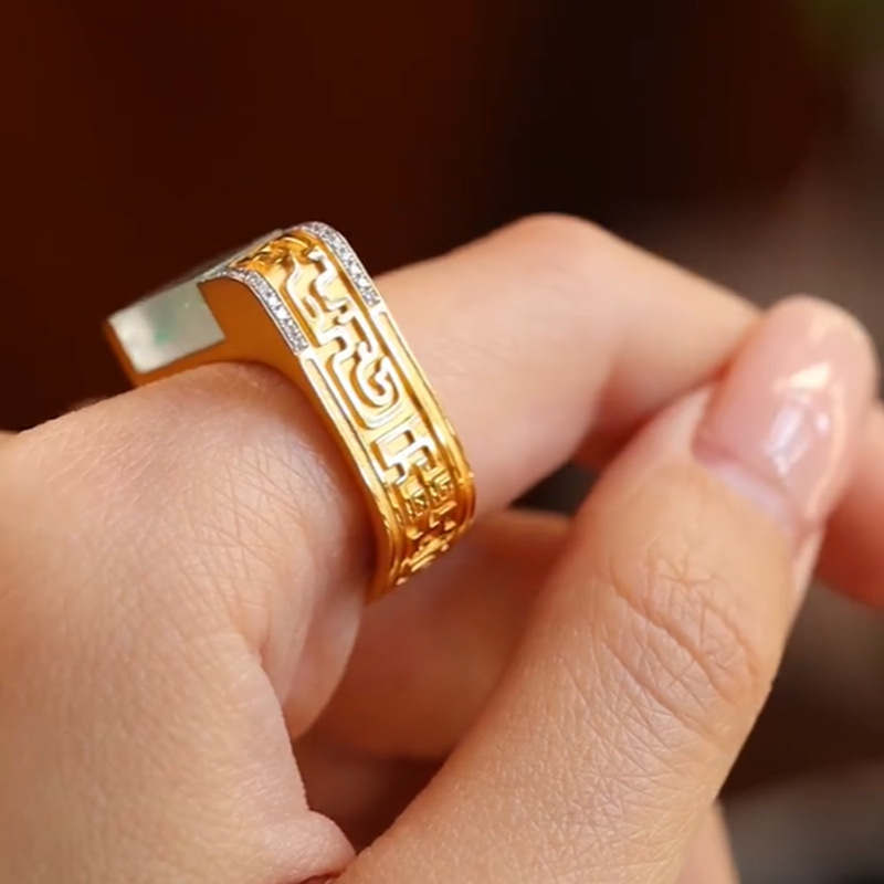 Women's Fashionable All-match Retro Jasper Ring