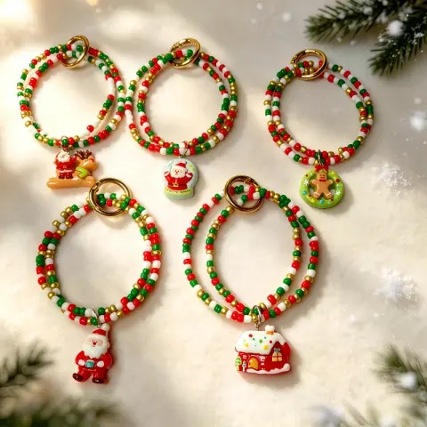 Creative Santa Claus Double-Bead Phone Charm