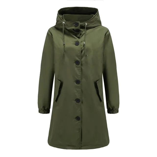 Waterproof Anorak Women's Casual Long Coat Army Green - Shop at LoveMi