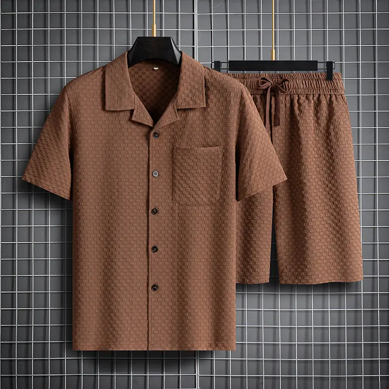 Lapel Short Sleeve Shorts Suit Young