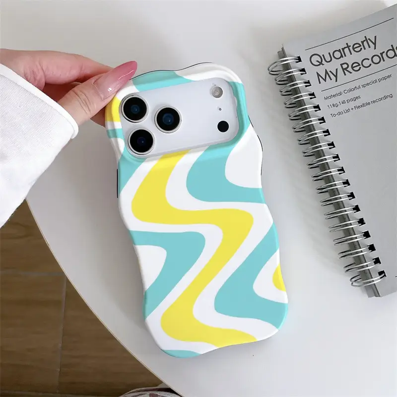 Niche Geometric Striped Phone Case Two-in-one Design