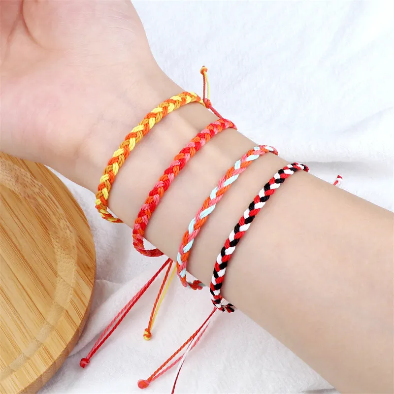 Braided Wax Thread Hand Strap Crafts Color Intersecting Three-strand Braid