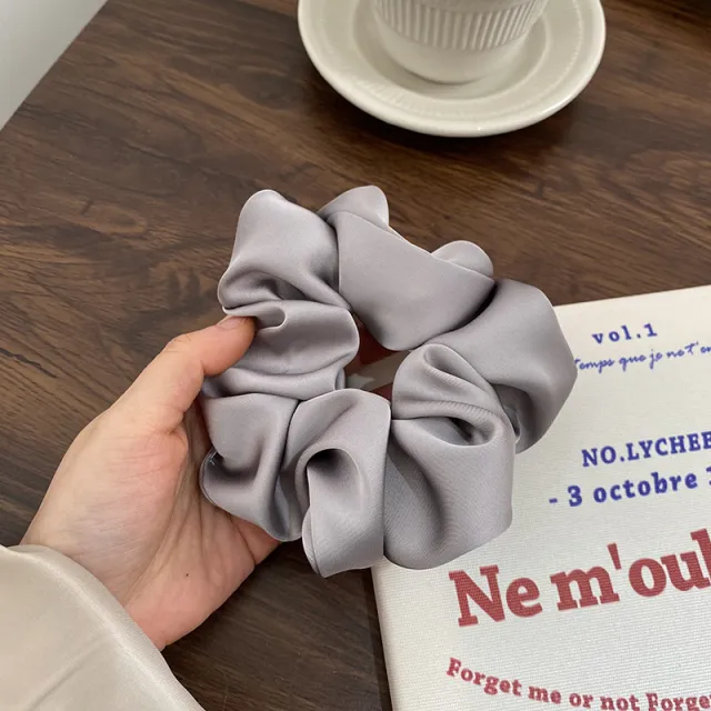 French Sweet Ins Style High grade Satin Hair Ring Gray - Shop at LoveMi