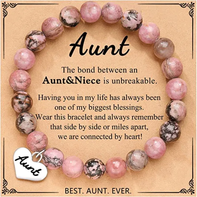 Heart Pendant Handmade Beaded Zebra Bracelet Aunt - Shop at LoveMi