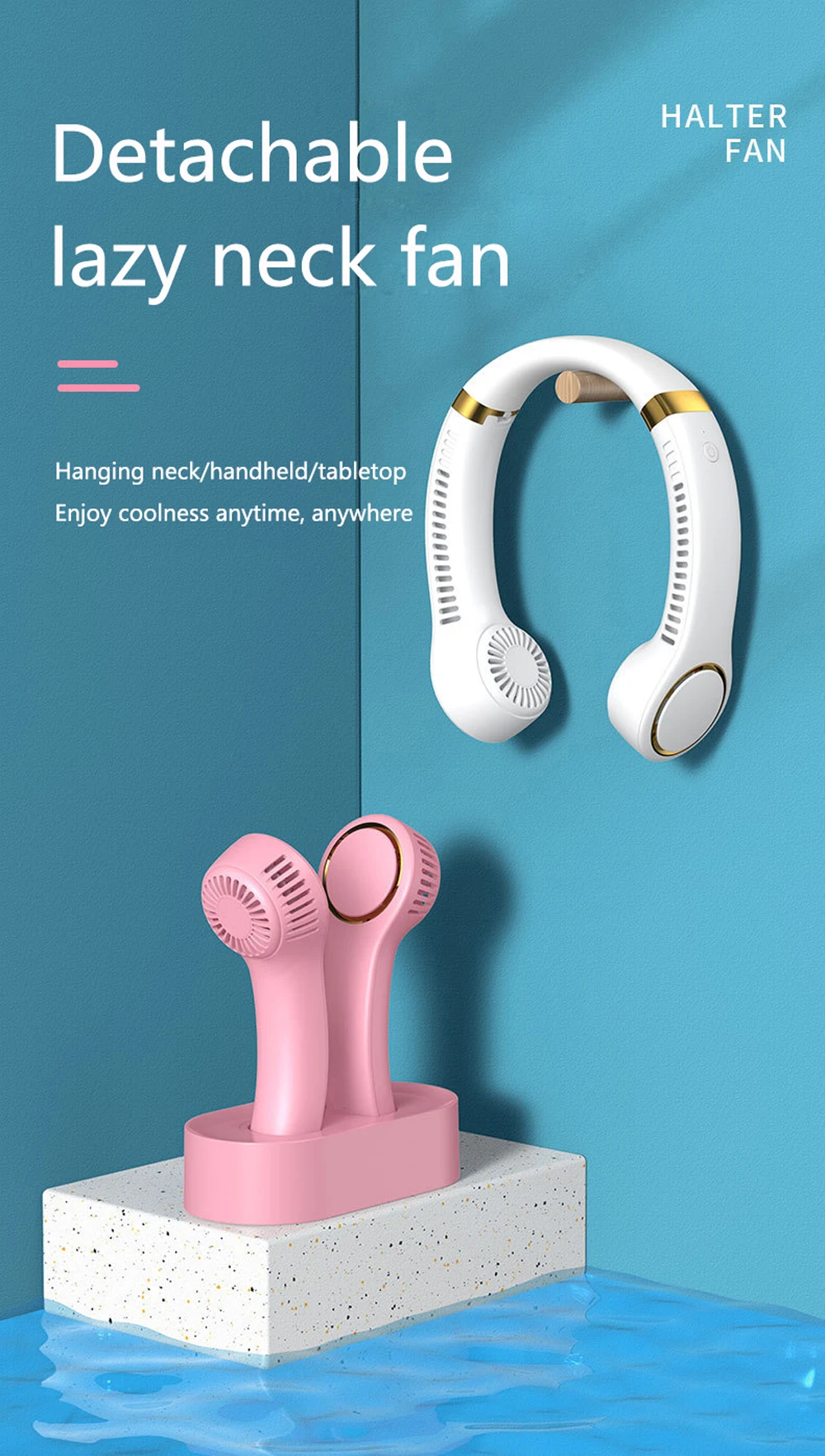 Detachable Neck Fan Usb Convenient Portable Mute