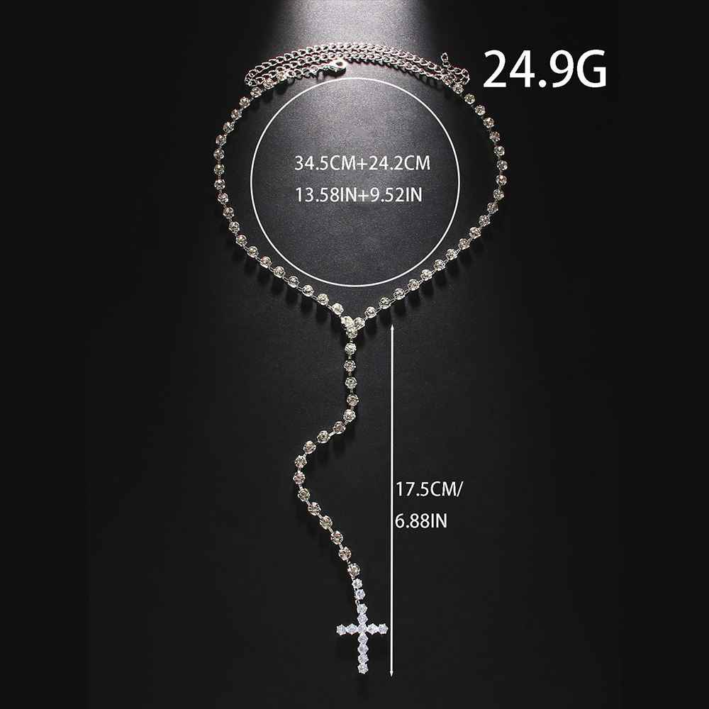 Rhinestone Cross Pendant Necklace