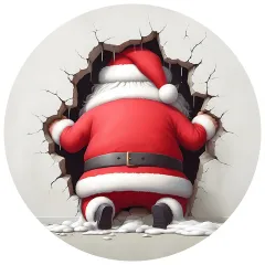 Round Acrylic Christmas Decoration Santa Claus Ornaments - No 9 - View 1