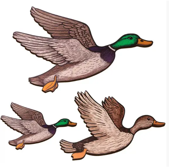 Wooden Flying Bird Pendant Set Home Decoration