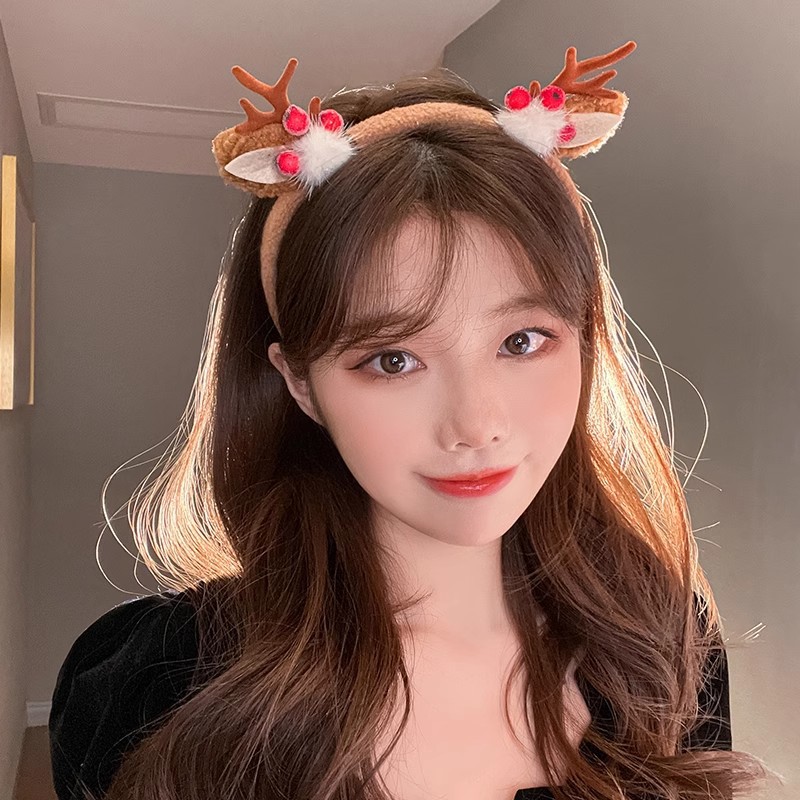 Christmas mori small antlers headband hair clip headdress