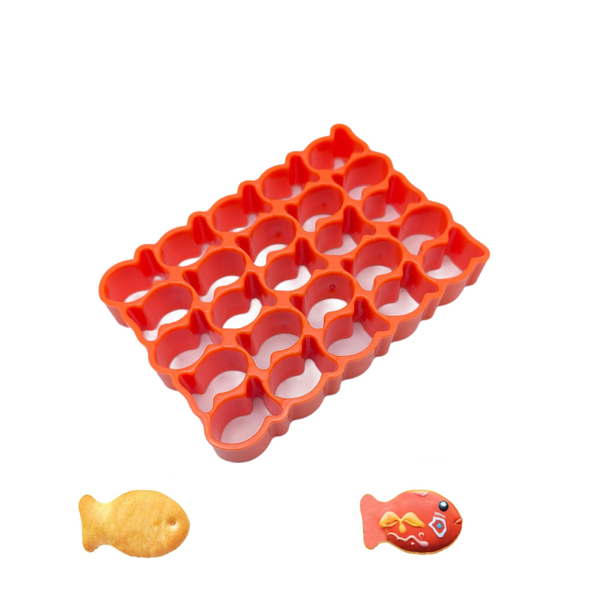 Title 5, 25-grid Fish Biscuit Cutting Mold