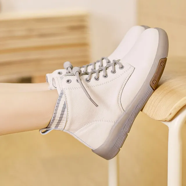British Flat Soft Bottom Soft Surface Mom Non slip Boots Gray - Shop at LoveMi