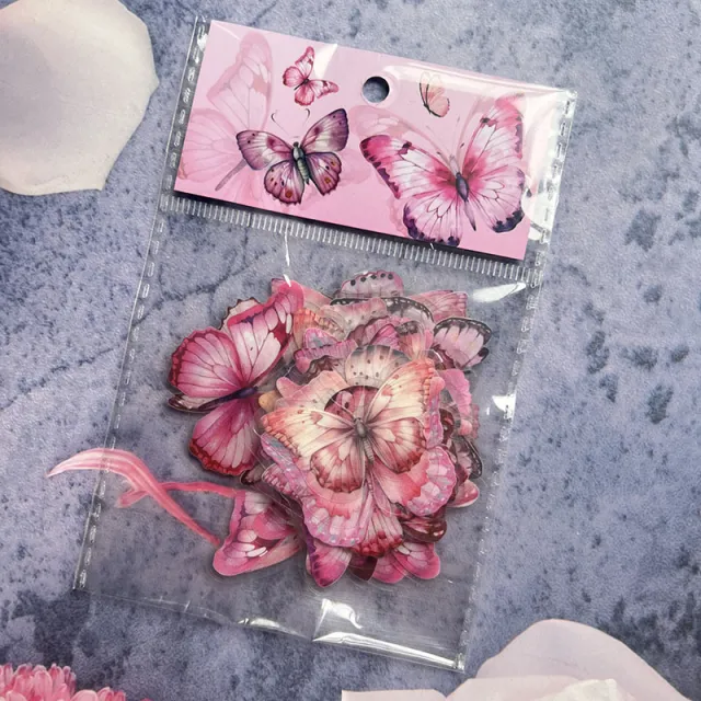 Cute Butterfly Sticker Package Yingge Disc Dance Series Pet Transparent Pink Dish Love - Shop at LoveMi
