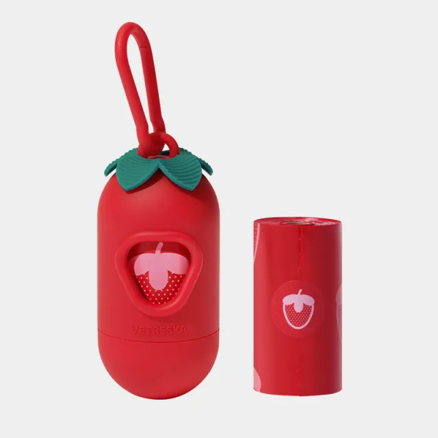 Dog Thickened Portable Poop Picking Bag Strawberry Suit 1 Rolls - Shop at LoveMi