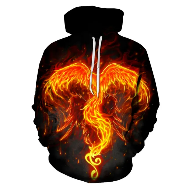 Flame Phoenix Series Hoodie Loose And Versatile Top Wy211 3Xl - Shop at LoveMi