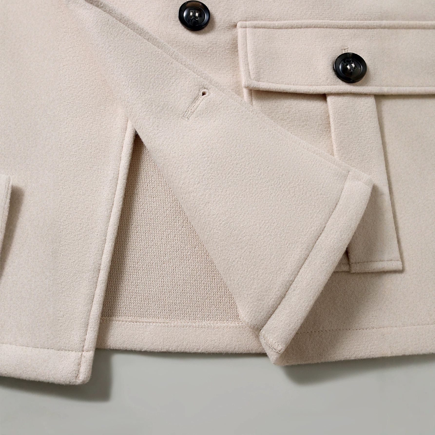 Mens Double-breasted Wool Overcoat