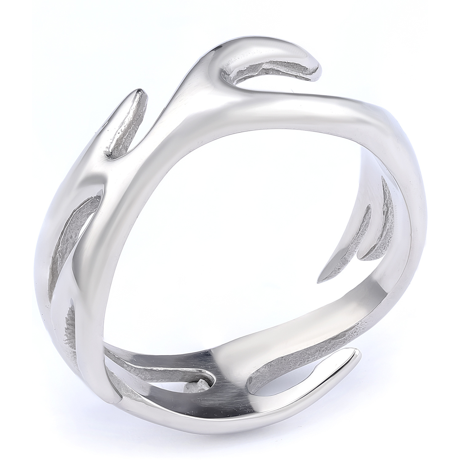 Flame Totem Stainless Steel Neutral Silver Ring