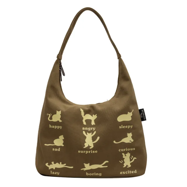 Canvas Bag Women's One shoulder Summer Small Japanese Korean Idle Style Original Handbags Large Capacity Green - Shop at LoveMi