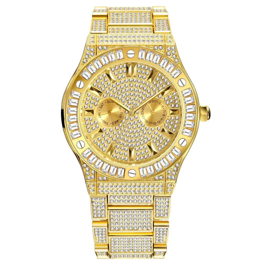 Hip Hop Style Diamond High-end Square Large Dial Waterproof