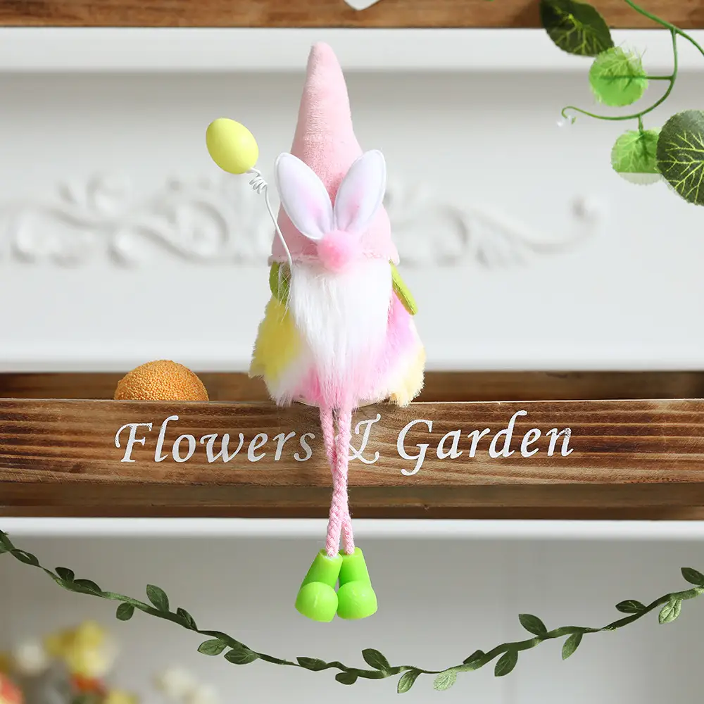 Easter Plush Floor Decoration Colorful Faceless Doll