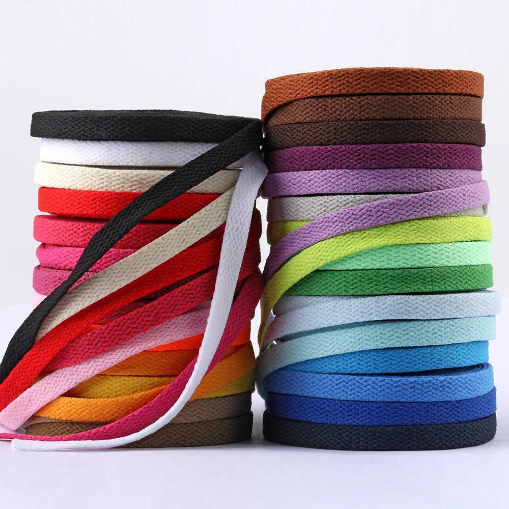 Colorful 08cm Flat Single-Layer Shoelace Cord