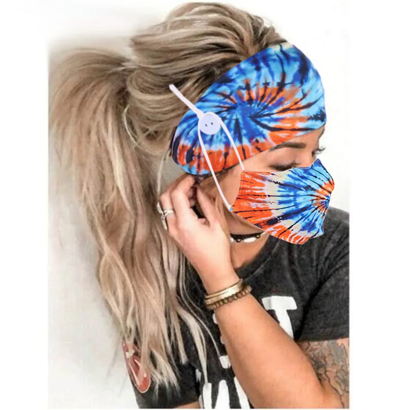 Title 17, Tie-dyed spiral cotton button anti-stroke hair ...