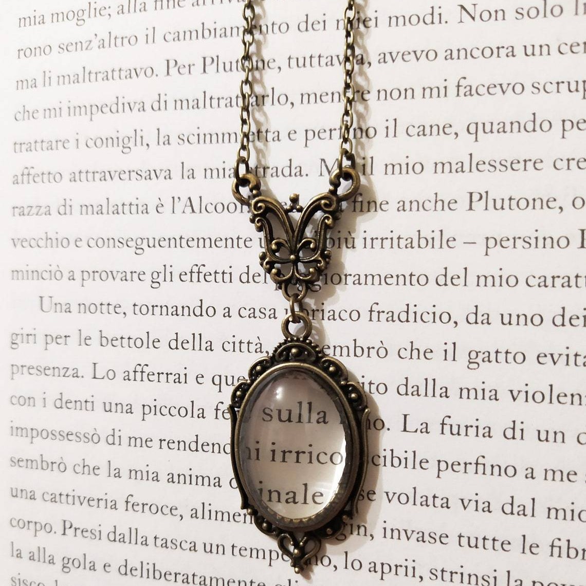 Enlarged Necklace Steampunk Necklace Gift For Book Lovers