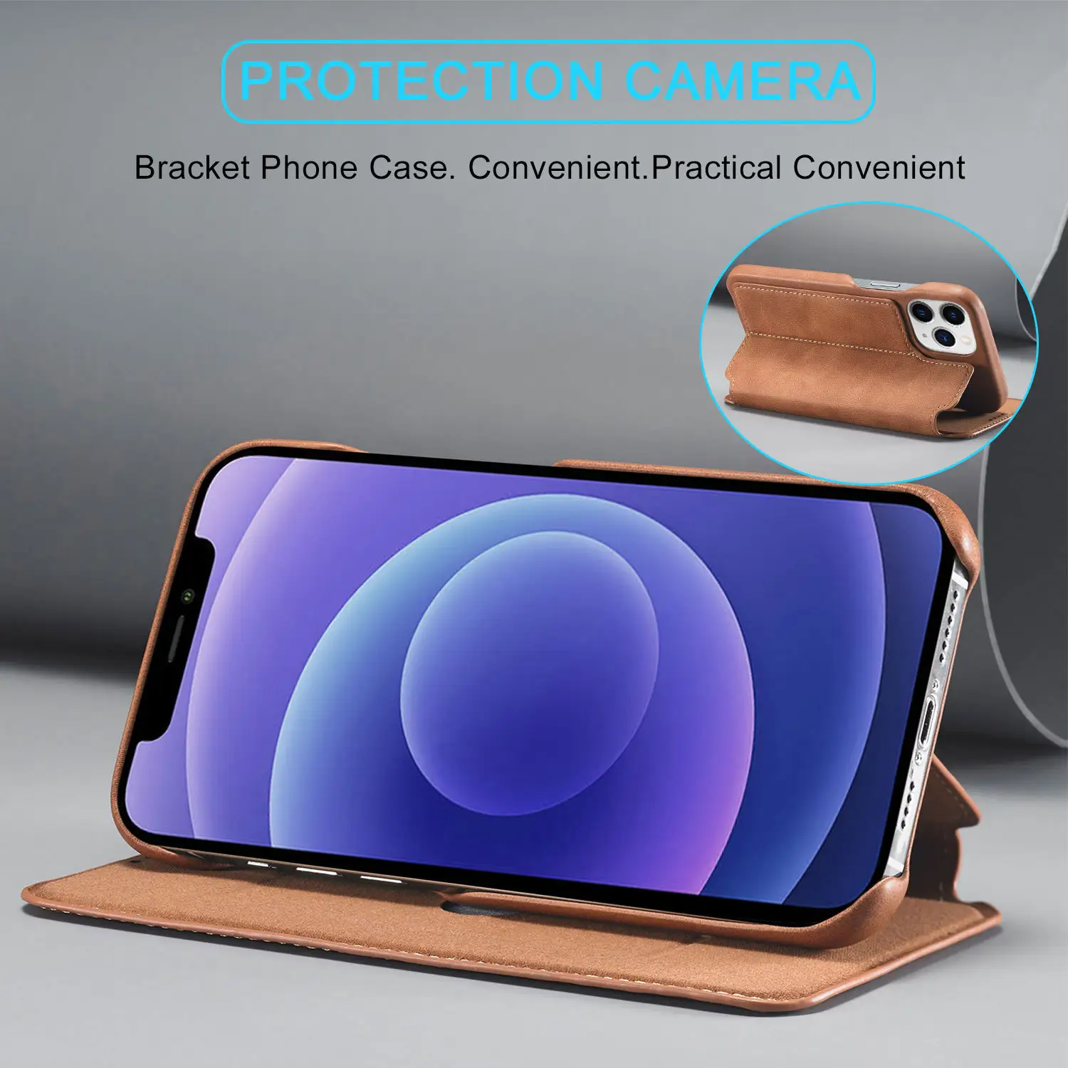 Minimalist Solid Color New Flip-style Phone Leather Case