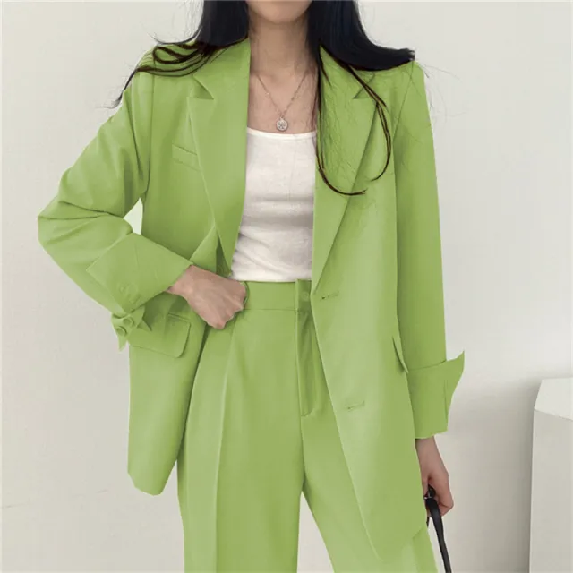 Women's Fashion L Korean Style Leisure Suit Trousers Suit Green - Shop at LoveMi