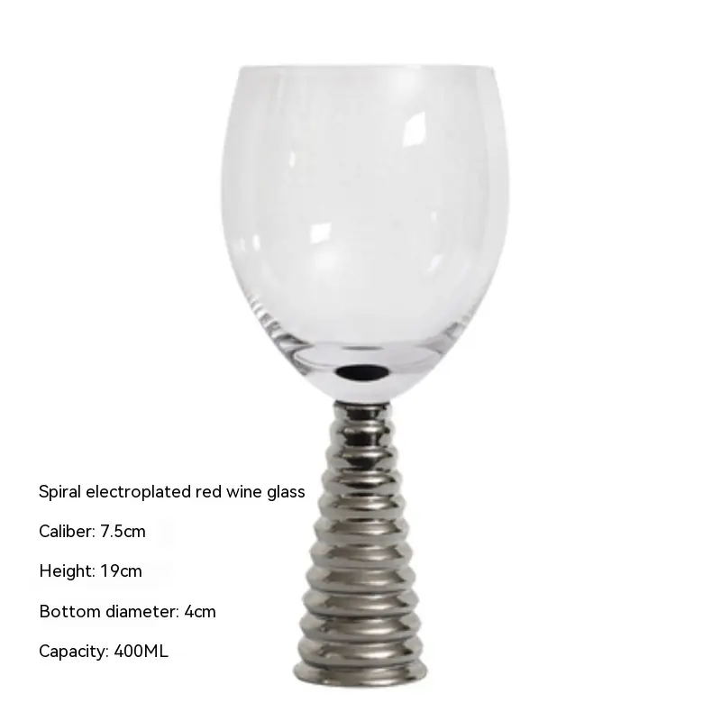 Model Room Decorative Red Wine Champagne Glass Table Decoration Goblet Black Thread Shaped Cup