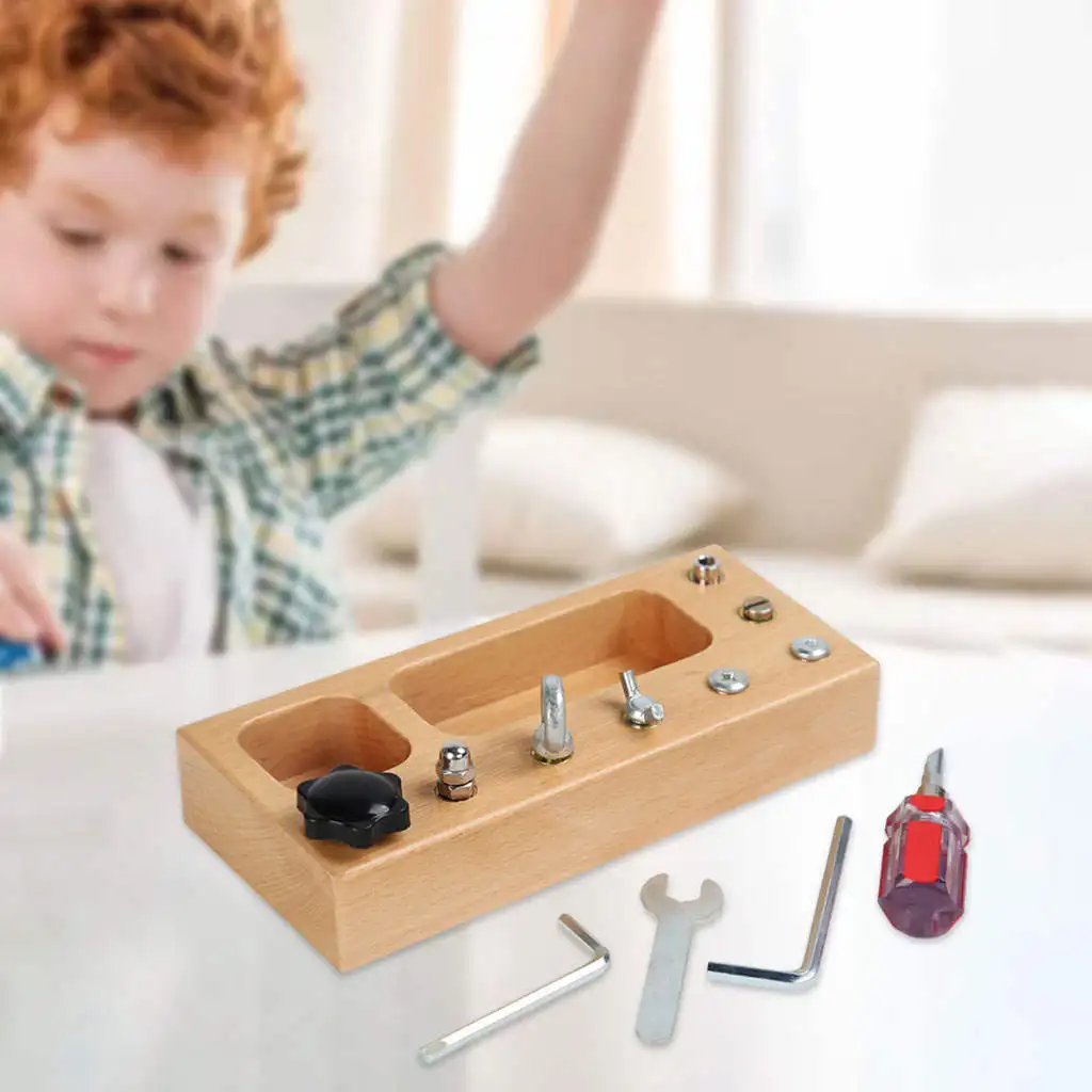 Wooden Montessori Screw Driver Board Screwdriver Practical Motor Skills