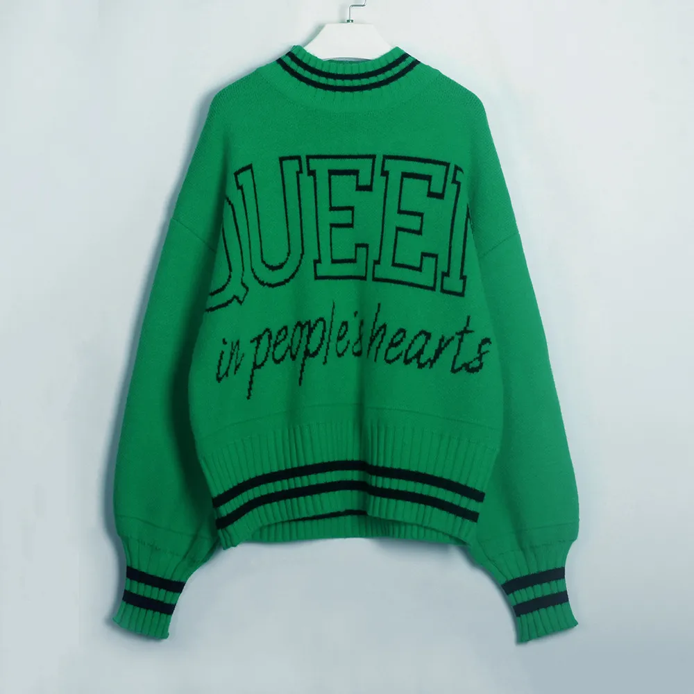 Letter Versatile Top Simple Fashion Street - Green