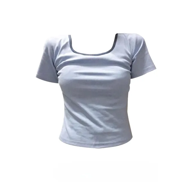 Niche Slim Fit Inner Wear Short Bottoming Sweet And Spicy Short Top 06 Light Blue - Shop at LoveMi