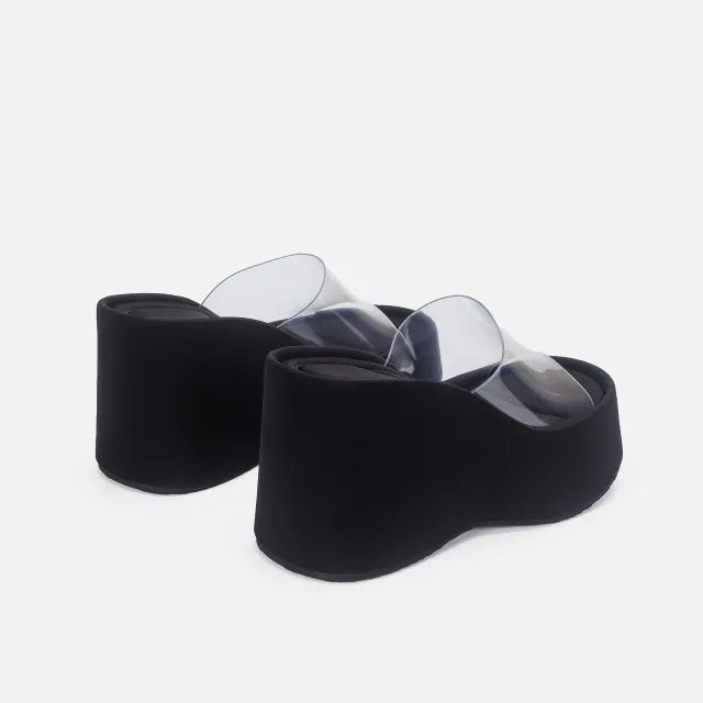 Fashion Platform High Heel Transparent Ankle strap Outdoor Sandals Transparent - Shop at LoveMi