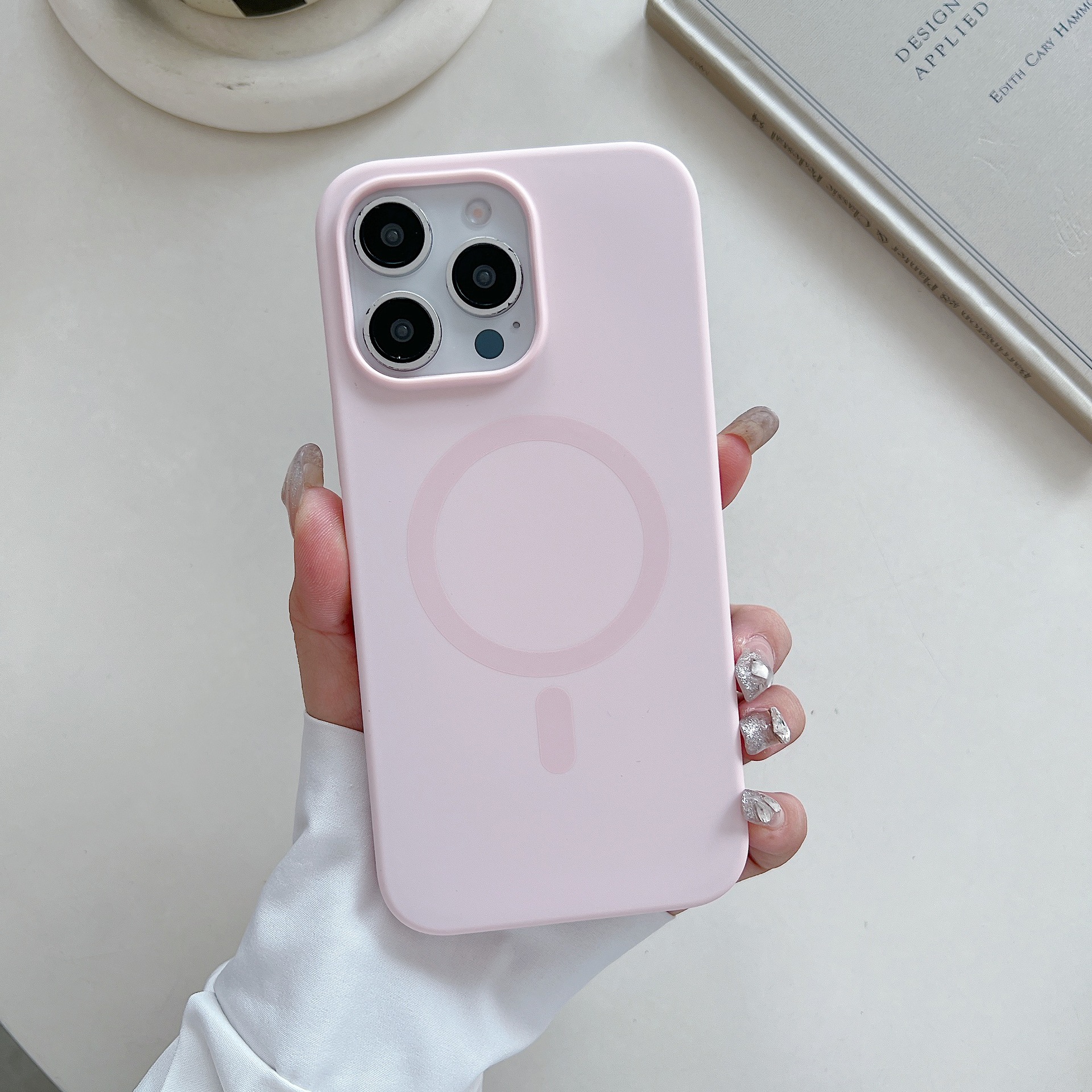 Solid Color Liquid Silicone Large Hole Magnetic Phone Case - Image 9