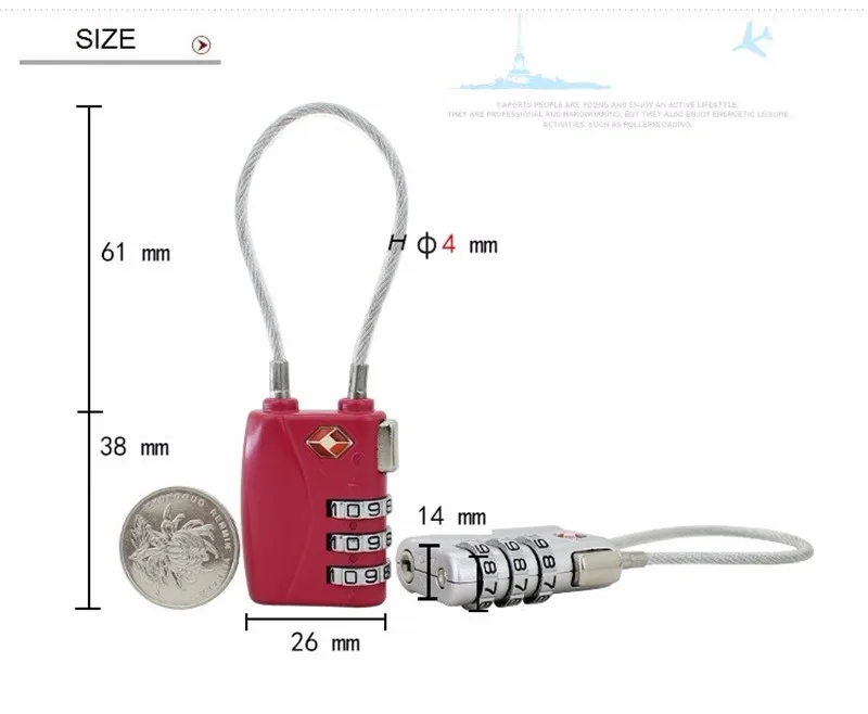 Title 7, Koffer-Reise-Kabelschloss Sichern Sie Ihr Gepäc...