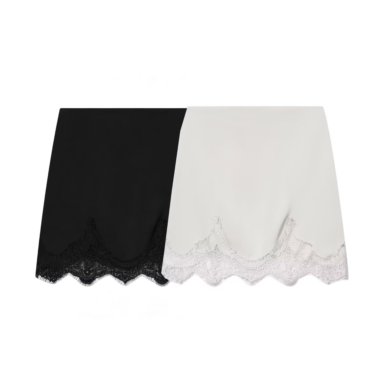 New Stylish High-Waisted Sexy Lace-Patchwork Bodycon Mini Skirt