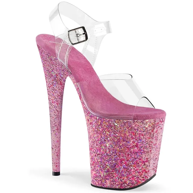 20cm Rose Red Glitter Waterproof Platform Stiletto High Heels Red - Shop at LoveMi