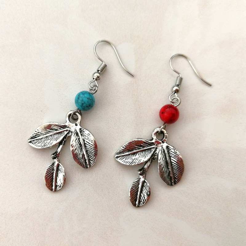 Retro Alloy Three-piece Leaf-shaped Earring