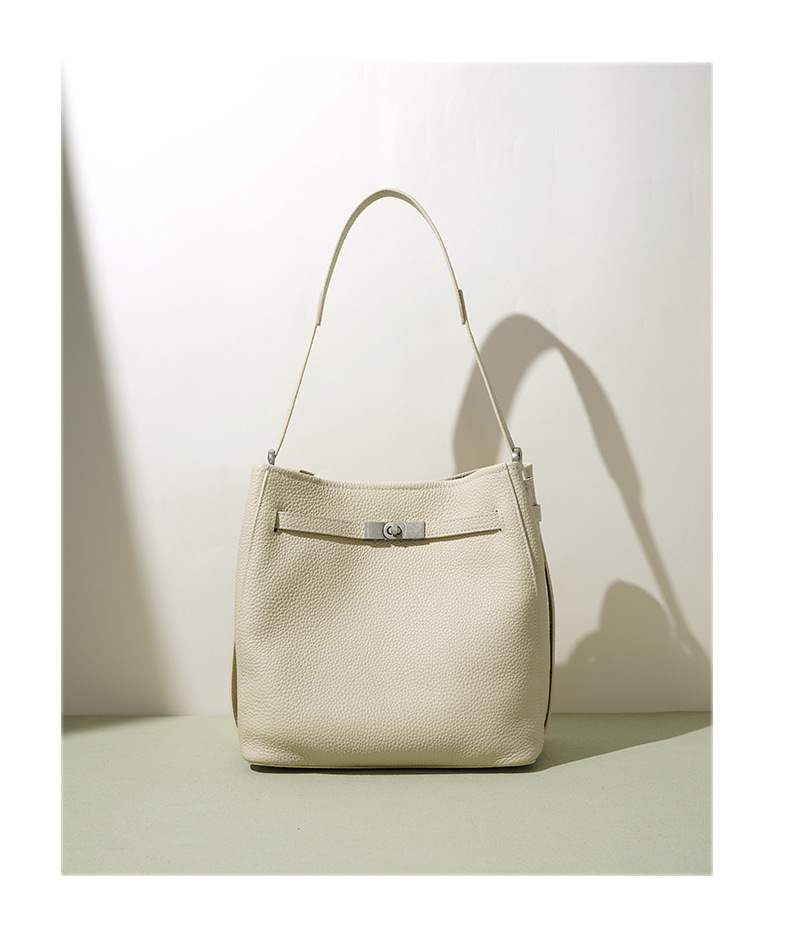 Grey leather bucket bag colour option