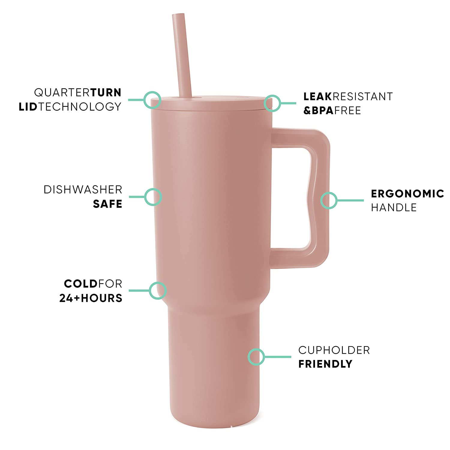 40oz Handle Cup 304 Stainless Steel Cold Insulation Large Ice Cup