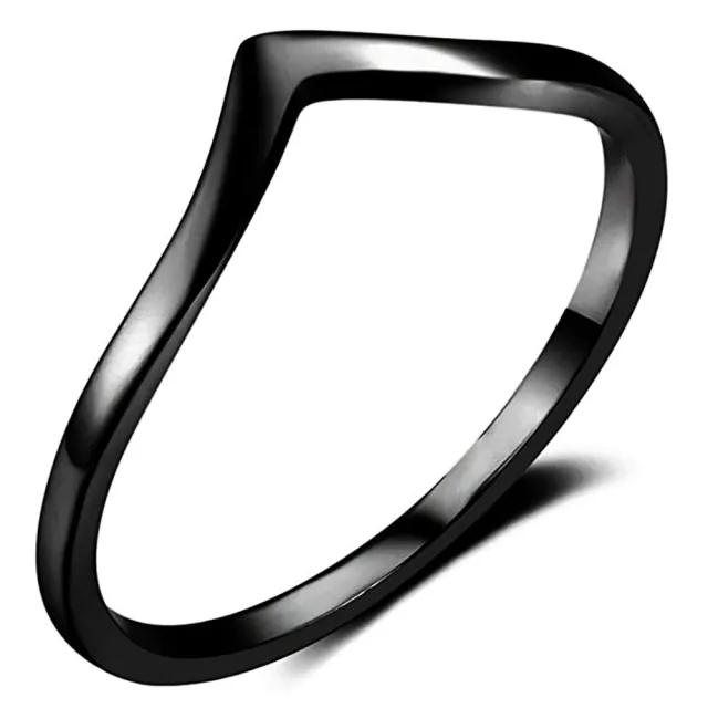 Geometric Arc Ring Simple And Fashionable Women Gun Black - Shop at LoveMi