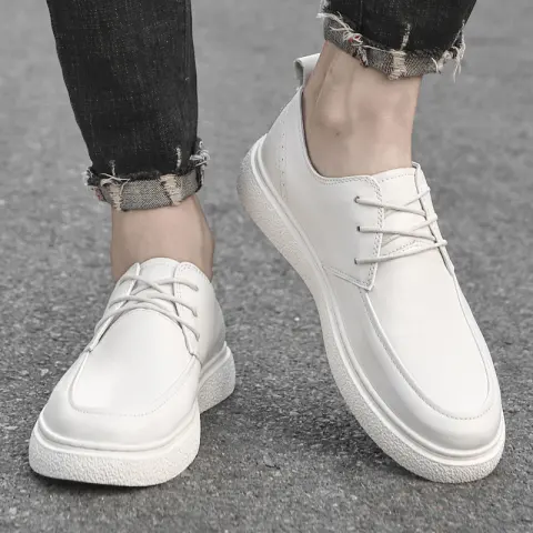 First Layer Cowhide Men's Casual Pumps Sole Leather Round