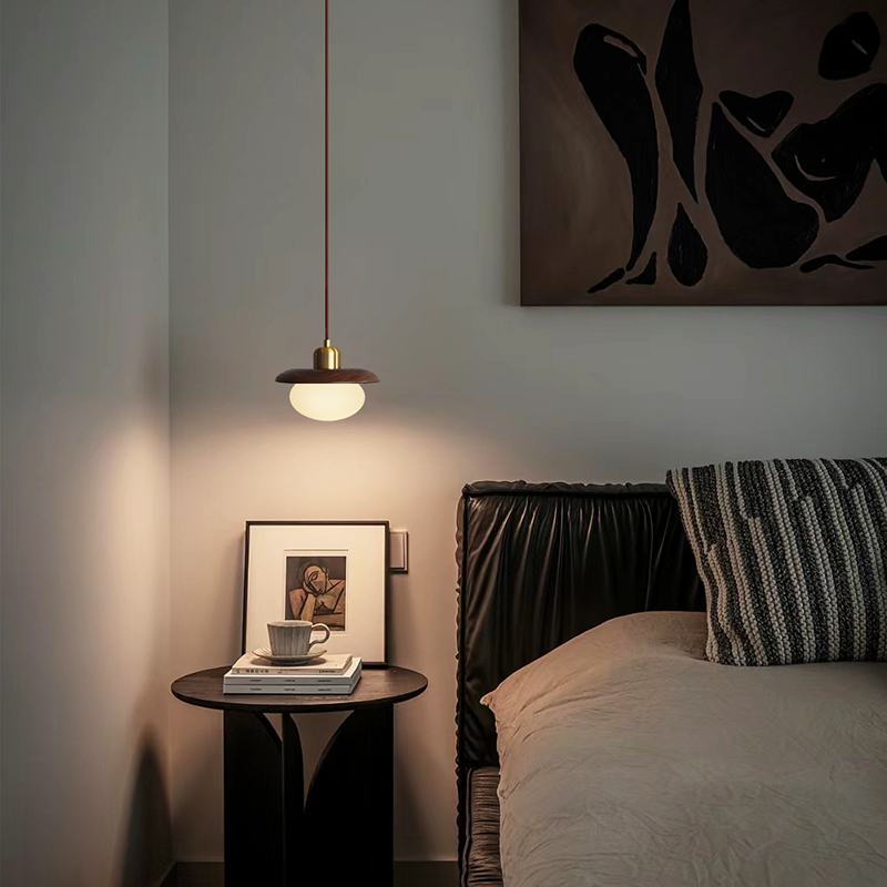 Remote Control Three-color Bedroom Bedside Log Chandelier - Image 10