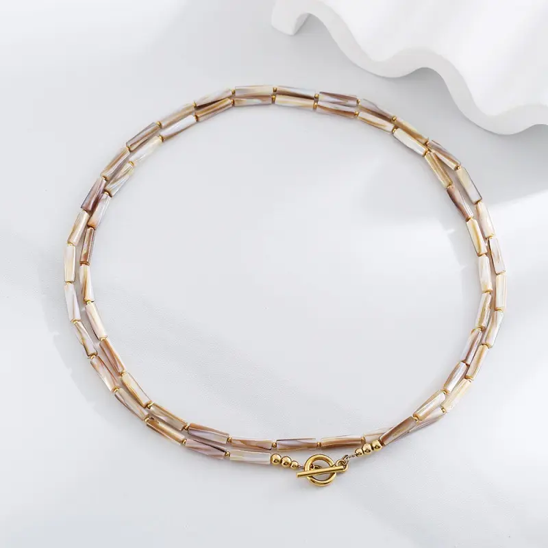 Womens Necklace With Small Round Beads Strung