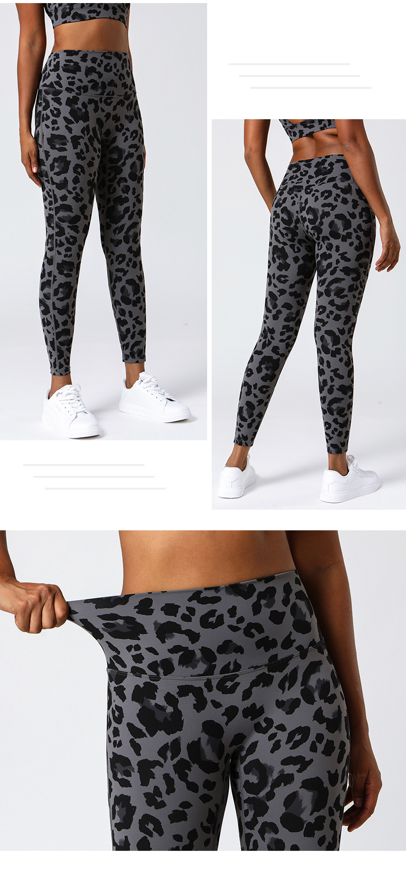 Title 5, Pantaloni da yoga donna con stampa leopardata, ...