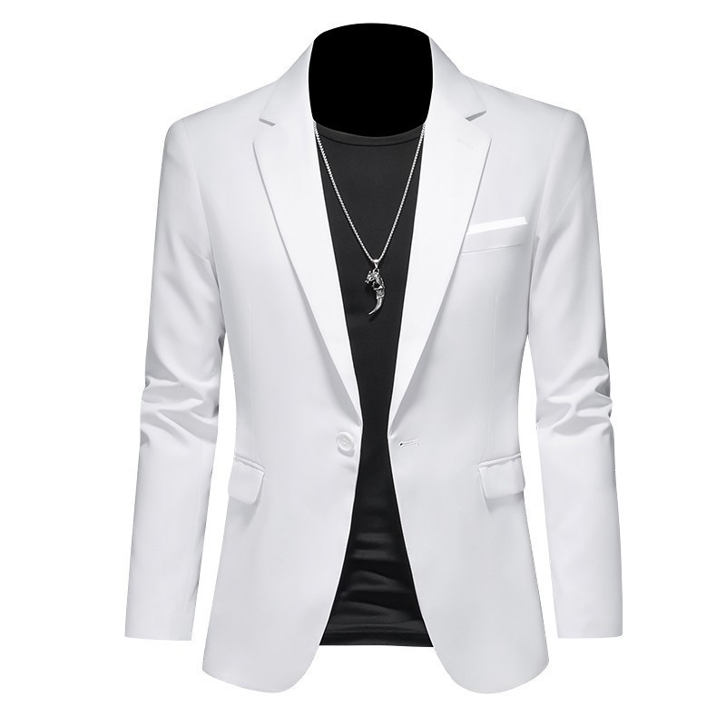 Mens Fashionable Plus-Size Slim-Fit Suit Jacket