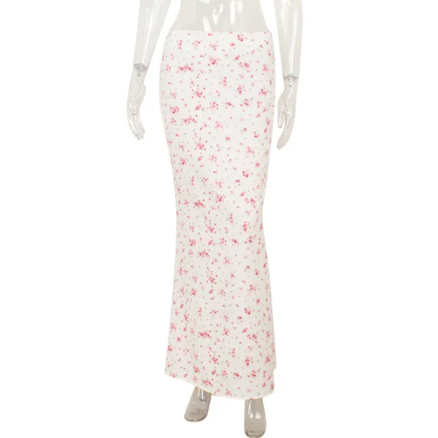 Printed, Figure hugging Mermaid Midi Skirt Printing M - Shop at LoveMi