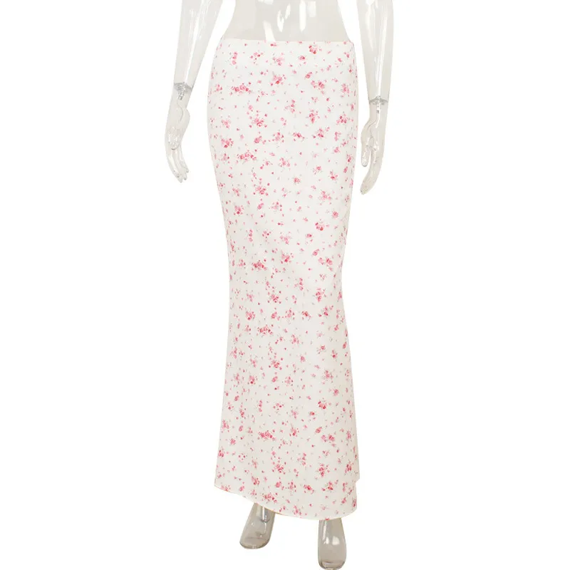 Printed, Figure-hugging Mermaid Midi Skirt - Printing-M