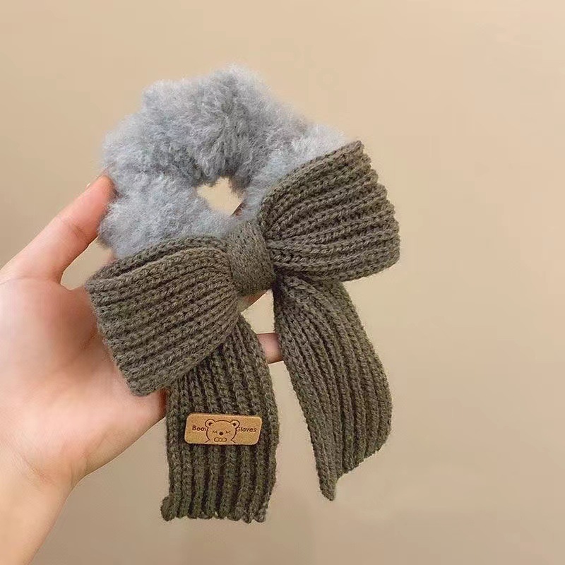 Title 4, New Autumn And Winter Wool Bow Plush Hair Ring